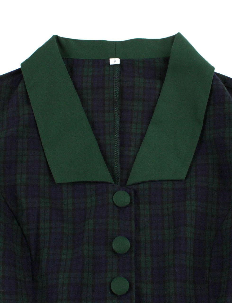 Christmas Green Plaid 1950S Cotton Vintage Dress With Belt