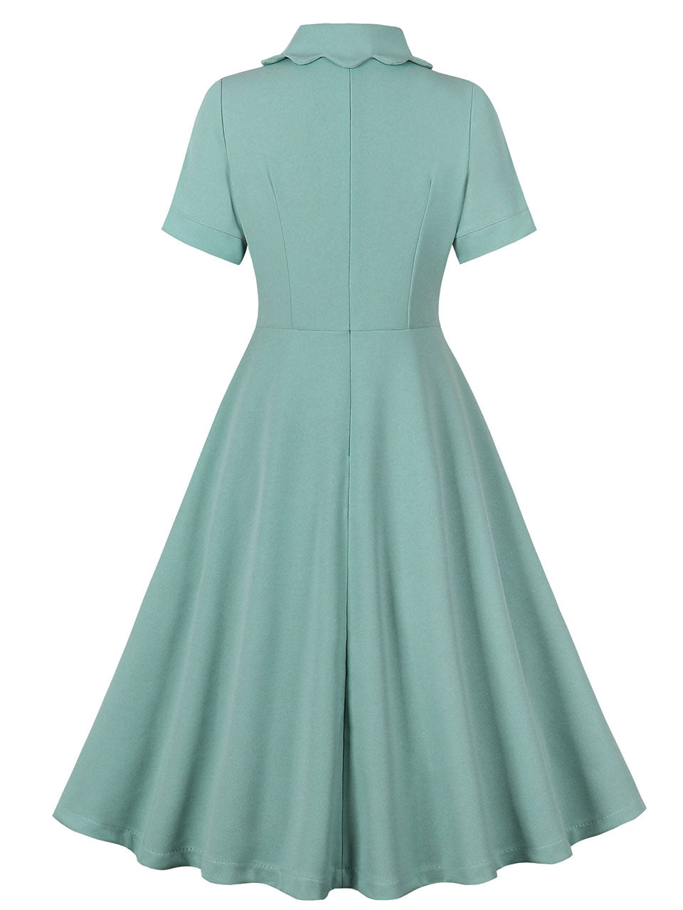 Mint Green V Neck 1950s Vintage Swing Dress